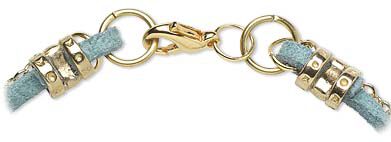 Crimp tubes on cord with jump rings and a clasp